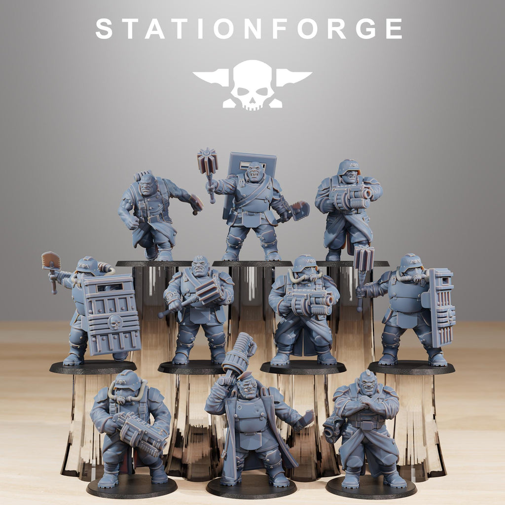 GrimGuard Mutants from StationForge/10 Tabletop, Wargame Miniatures +Gratis Bases