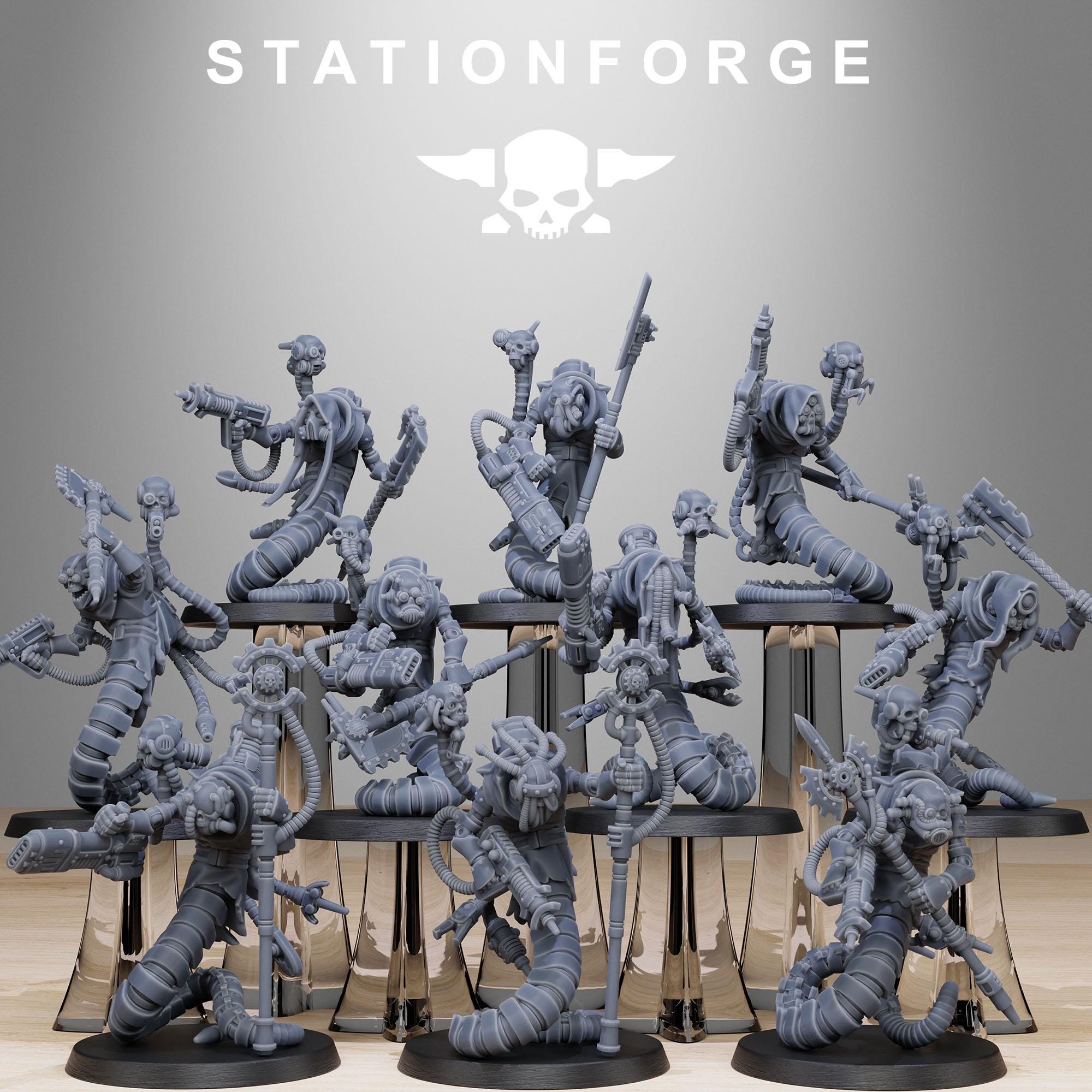 Scavenger Serpents from StationForge/10 Tabletop, Wargame Miniatures +Gratis Bases