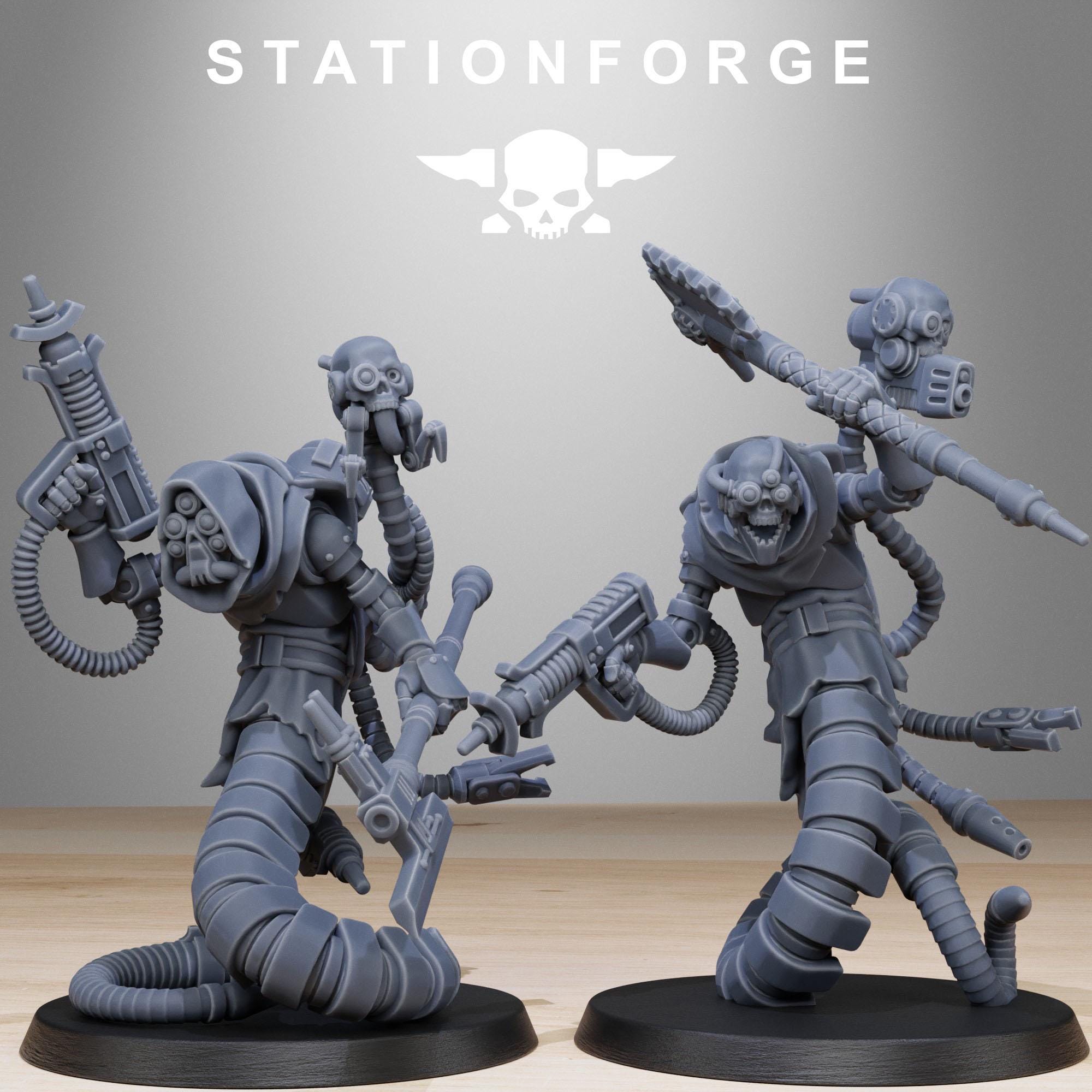 Scavenger Serpents from StationForge/10 Tabletop, Wargame Miniatures +Gratis Bases