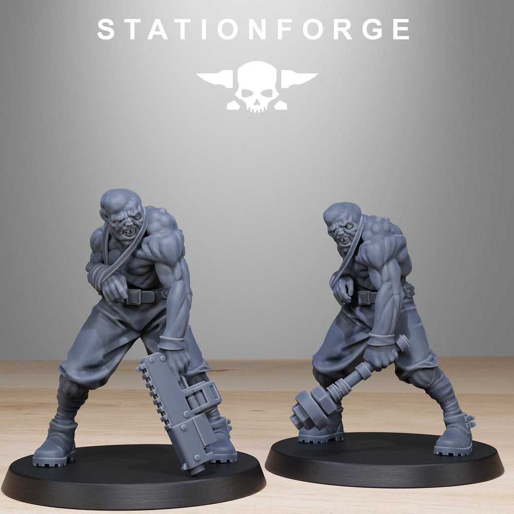 Corrupted Guard Wretched from StationForge/12 Tabletop, Wargame Miniatures +Gratis Bases