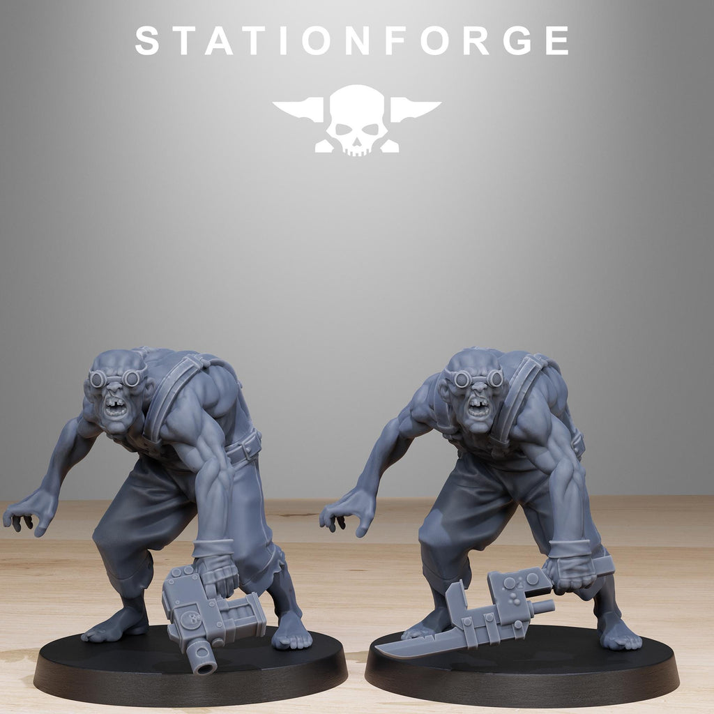 Corrupted Guard Wretched from StationForge/12 Tabletop, Wargame Miniatures +Gratis Bases