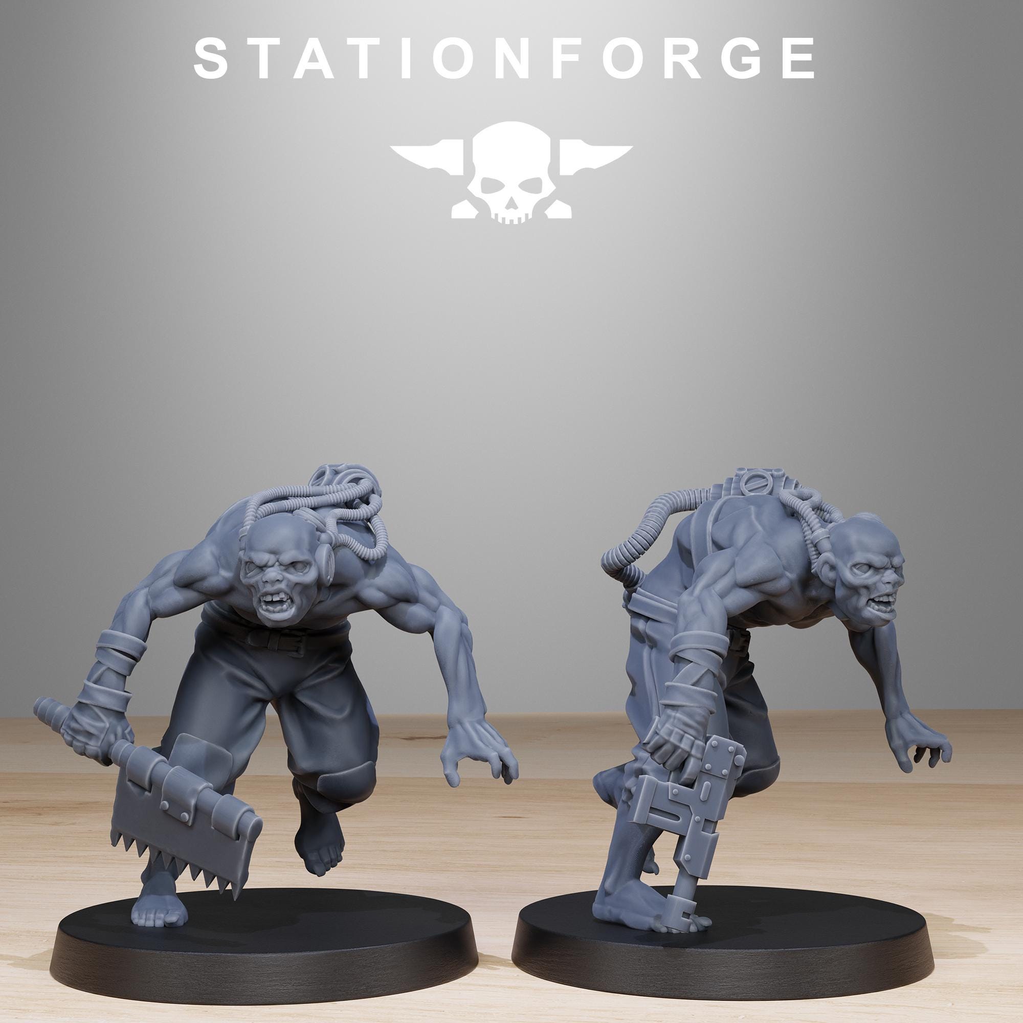 Corrupted Guard Wretched from StationForge/12 Tabletop, Wargame Miniatures +Gratis Bases