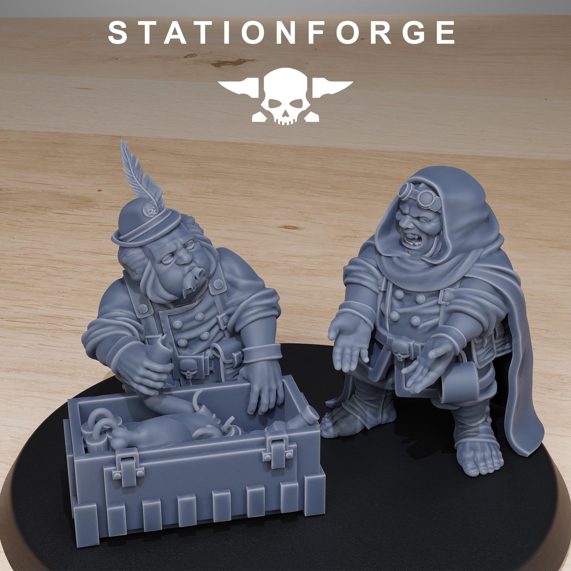 GrimGuard Skulldart Trappers from StationForge/14 Tabletop, Wargame Miniatures +Gratis Bases