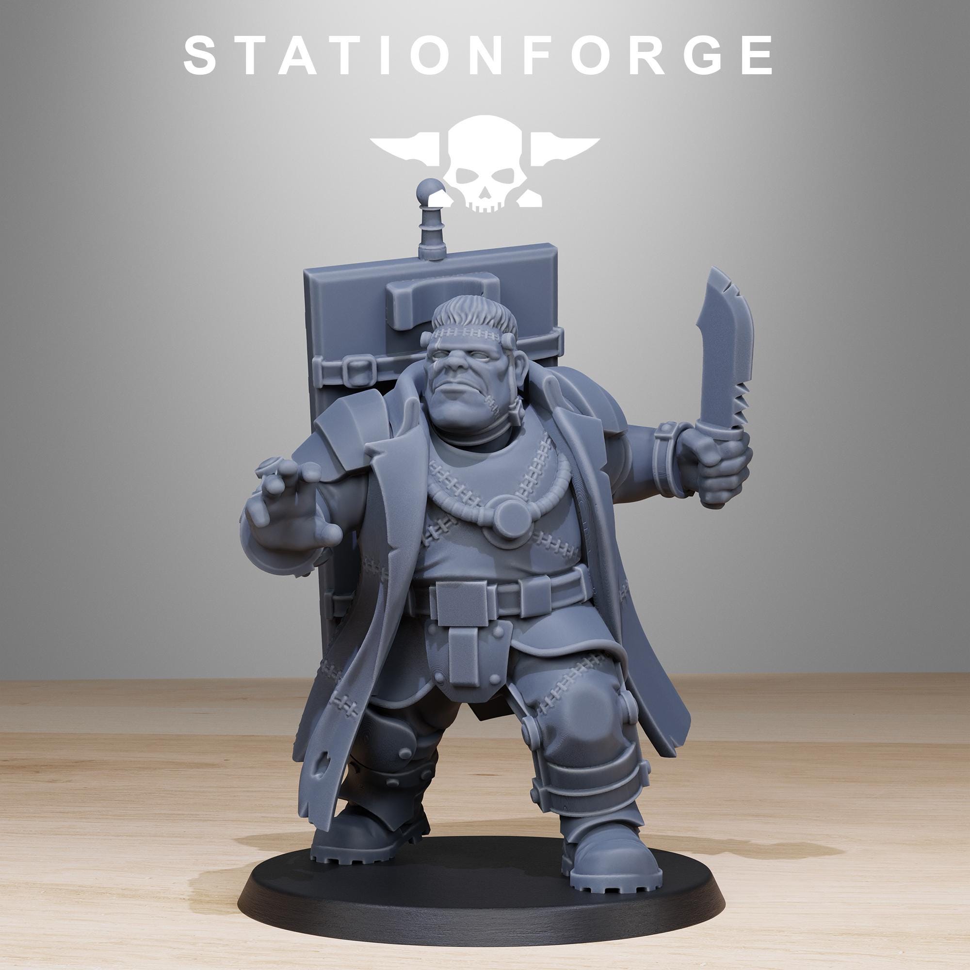 GrimGuard Mutantstein from StationForge/Wargame Miniature+ Gratis Base