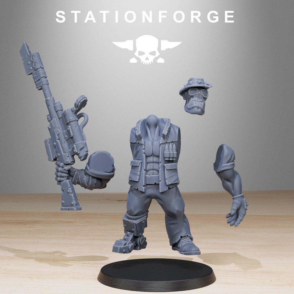 Orkaz Team Fighters from StationForge/11 Tabletop, Wargame Miniatures +Gratis Bases