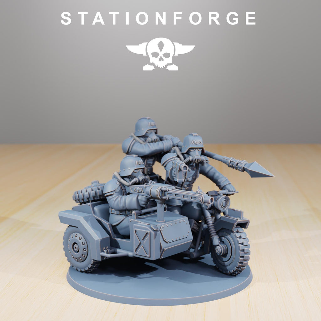 GrimGuard Death Bikers from StationForge/10 Tabletop, Wargame Miniatures +Gratis Bases