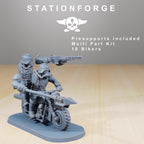 GrimGuard Death Bikers from StationForge/10 Tabletop, Wargame Miniatures +Gratis Bases