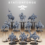 GrimGuard Cavalry from StationForge/10 Tabletop, Wargame Miniatures +Free Bases
