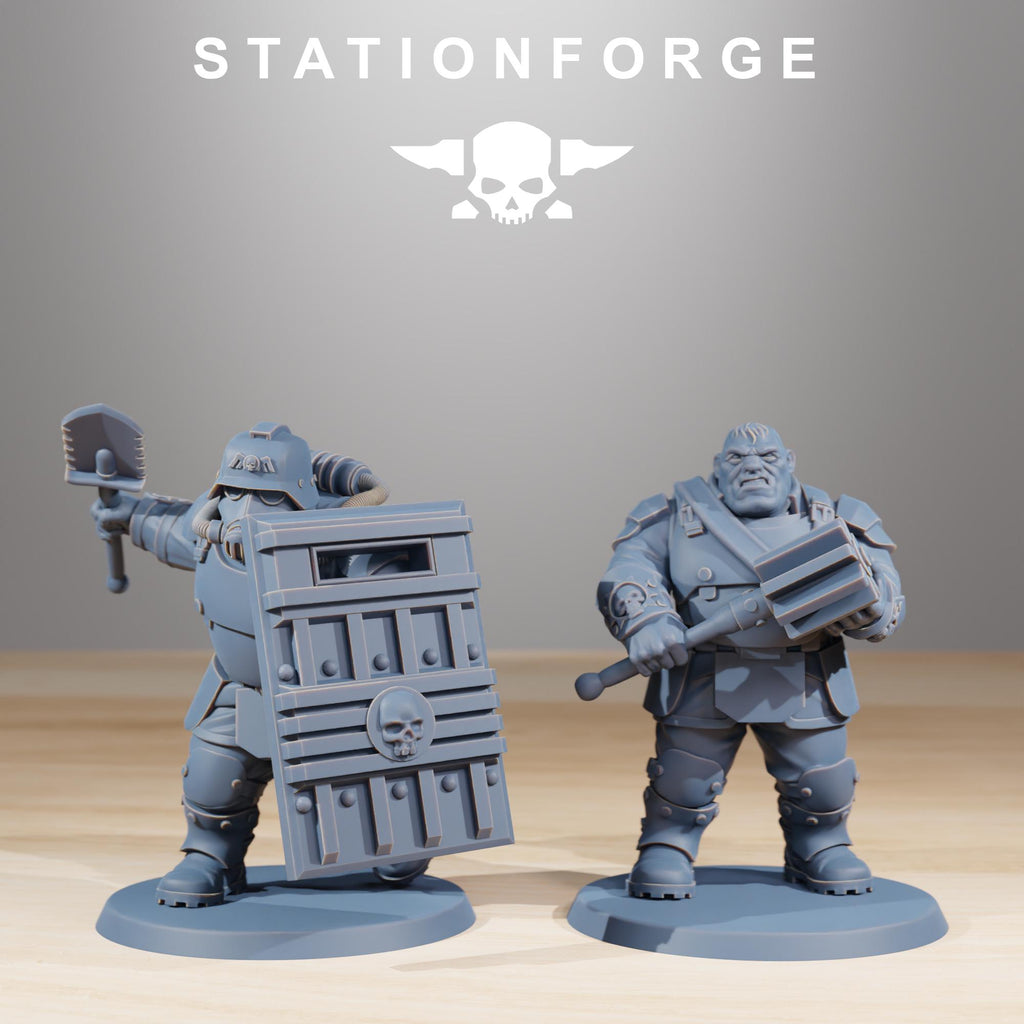 GrimGuard Mutants from StationForge/10 Tabletop, Wargame Miniatures +Gratis Bases