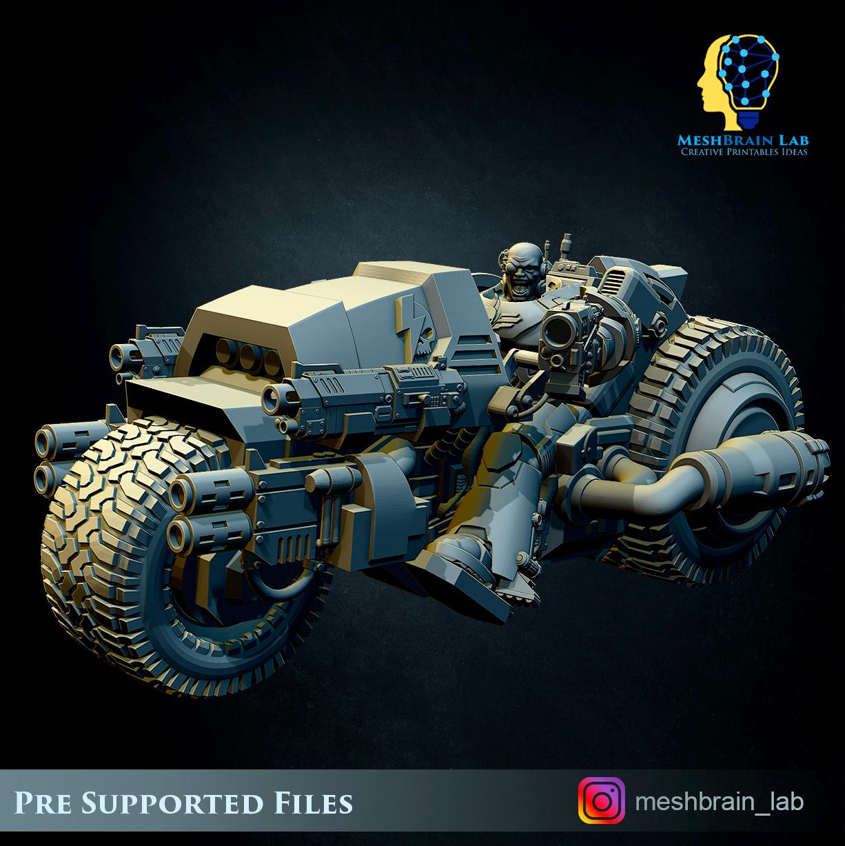 Imperial Marines attack bike from MeshBrainLab/Wargame Miniature+ Gratis Base