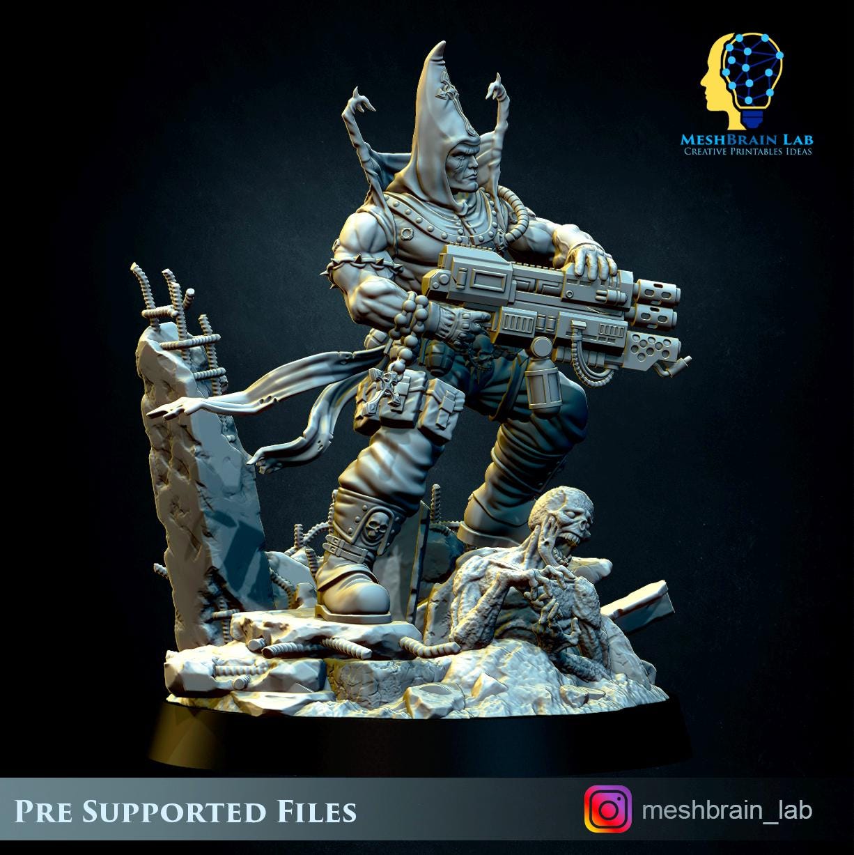 Imperial inquisitor Torquemada from MeshBrainLab/Wargame Miniature+ Gratis Base
