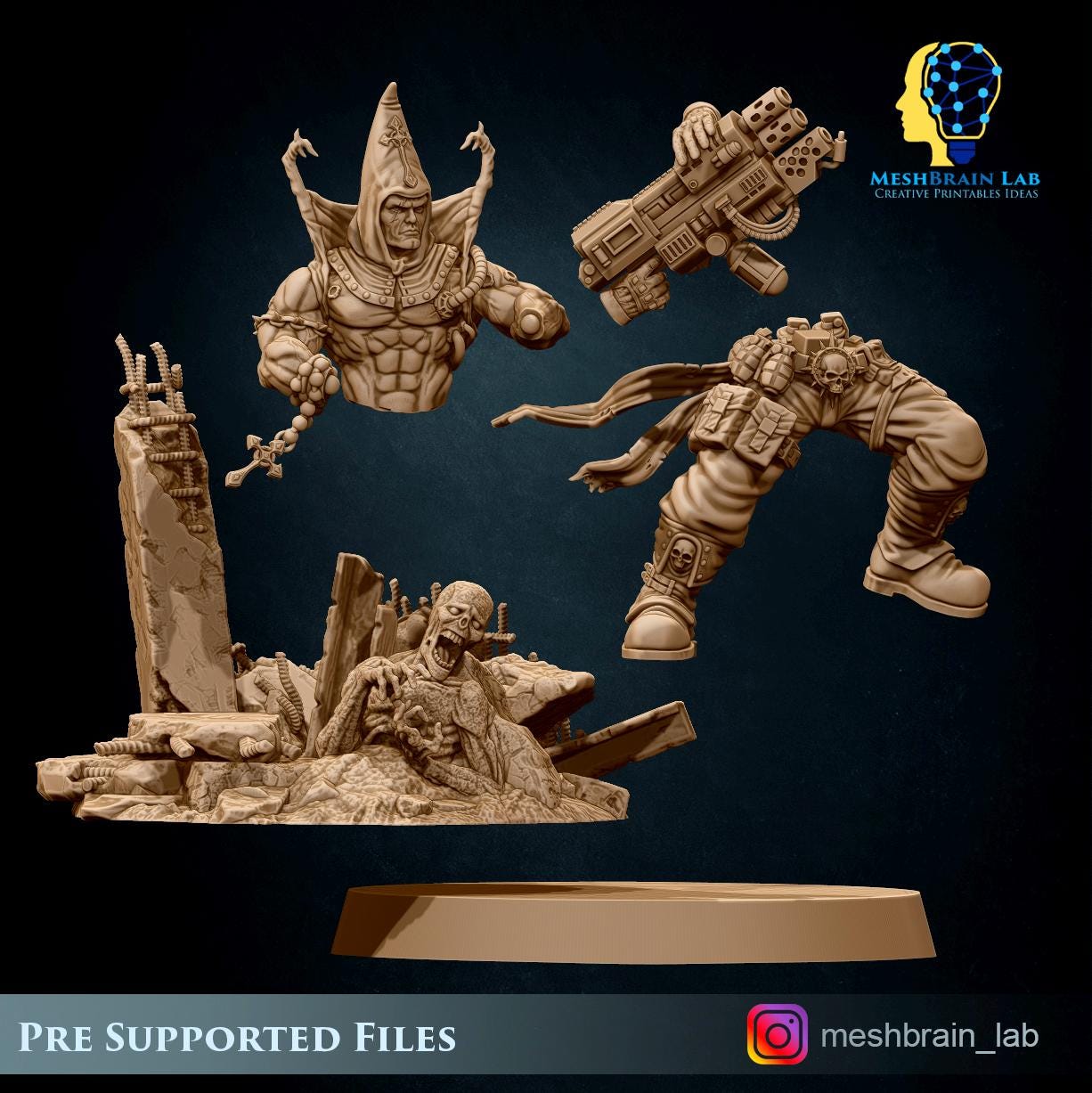 Imperial inquisitor Torquemada from MeshBrainLab/Wargame Miniature+ Gratis Base