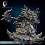 Doom Marine sorcerer on flying disc from MeshBrainLab/Wargame Miniature+ Gratis Base