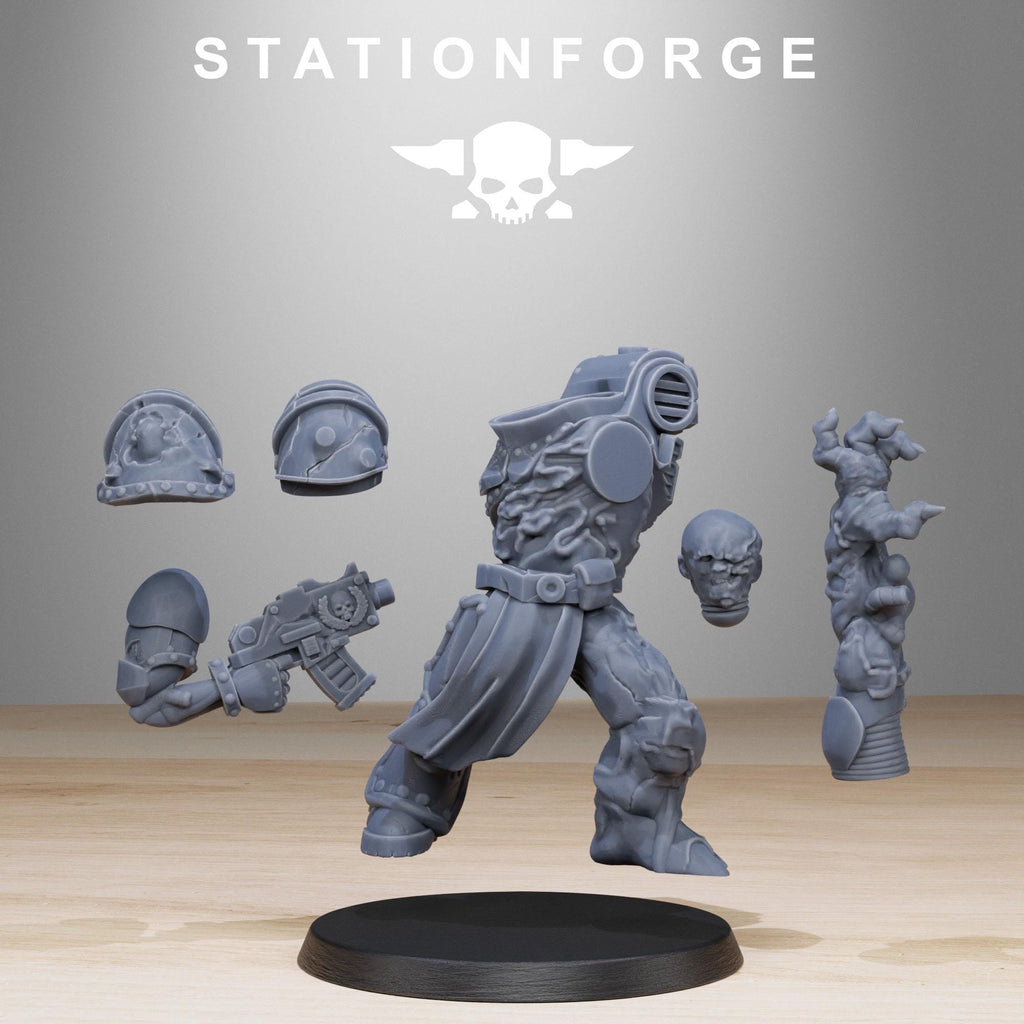 Corrupted Socratis Infantry from StationForge/10 Wargame Miniatures +Gratis Bases
