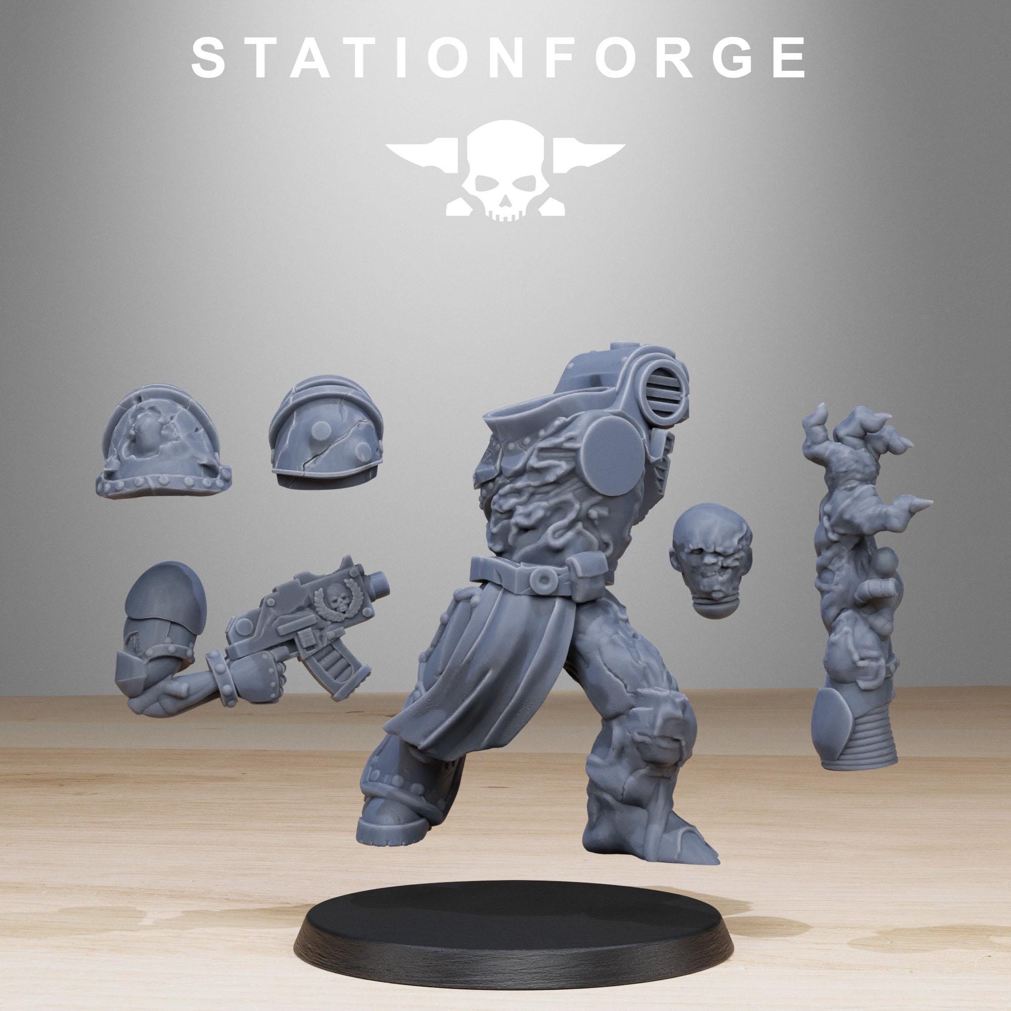 Corrupted Socratis Infantry from StationForge/10 Wargame Miniatures +Gratis Bases