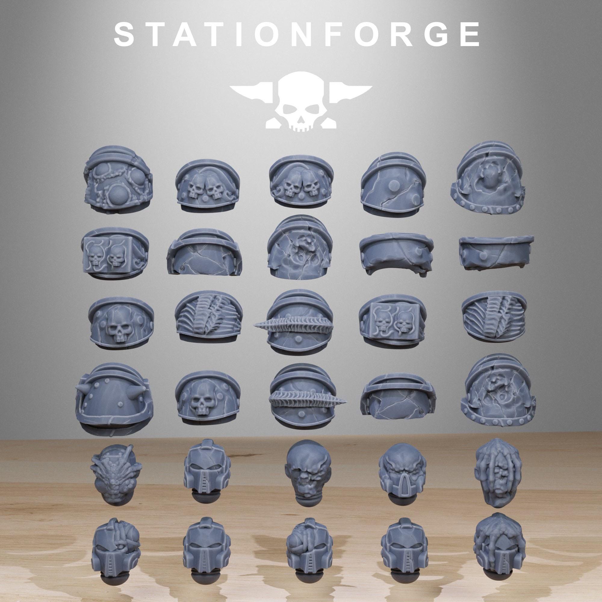 Corrupted Socratis Infantry from StationForge/10 Wargame Miniatures +Gratis Bases