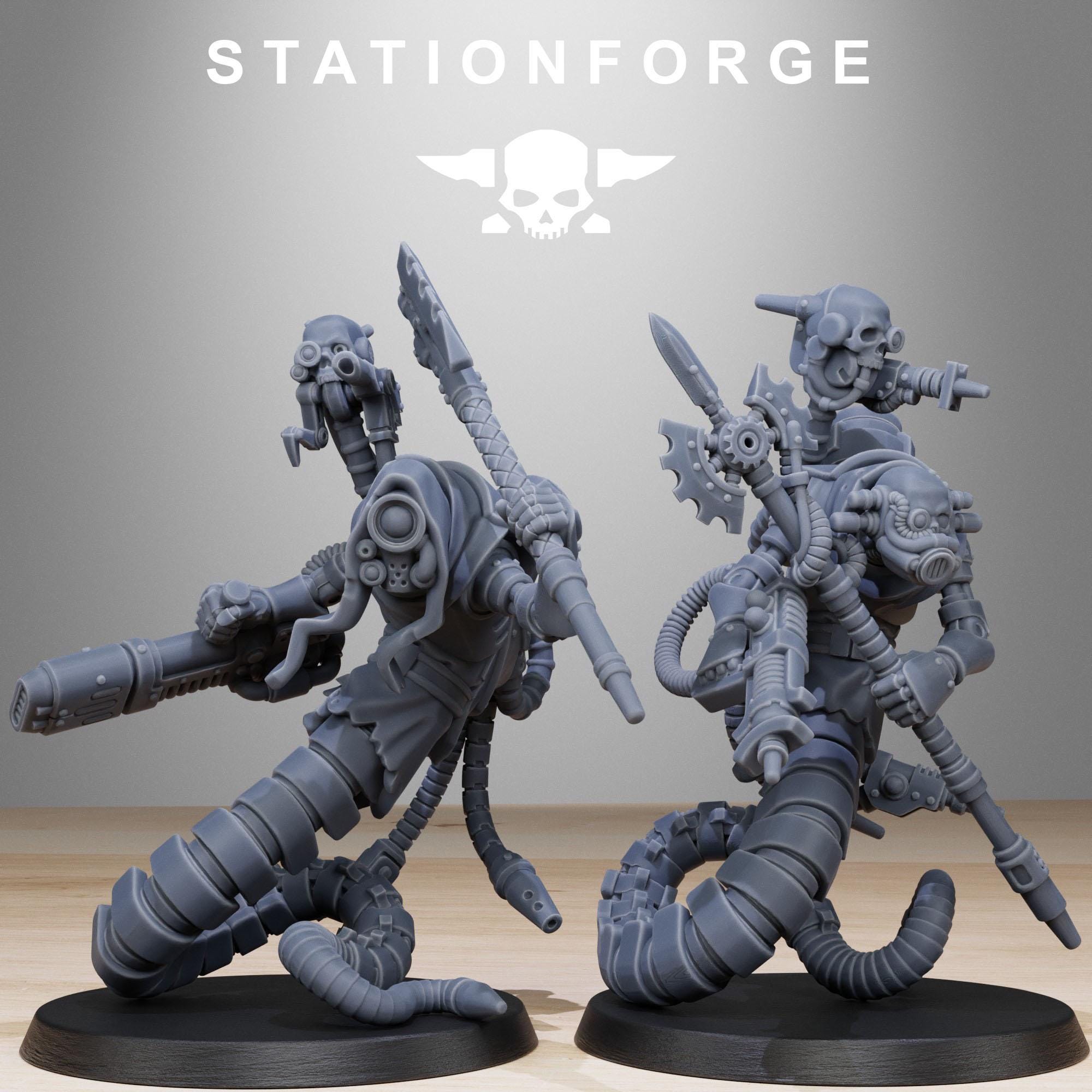 Scavenger Serpents from StationForge/10 Tabletop, Wargame Miniatures +Gratis Bases