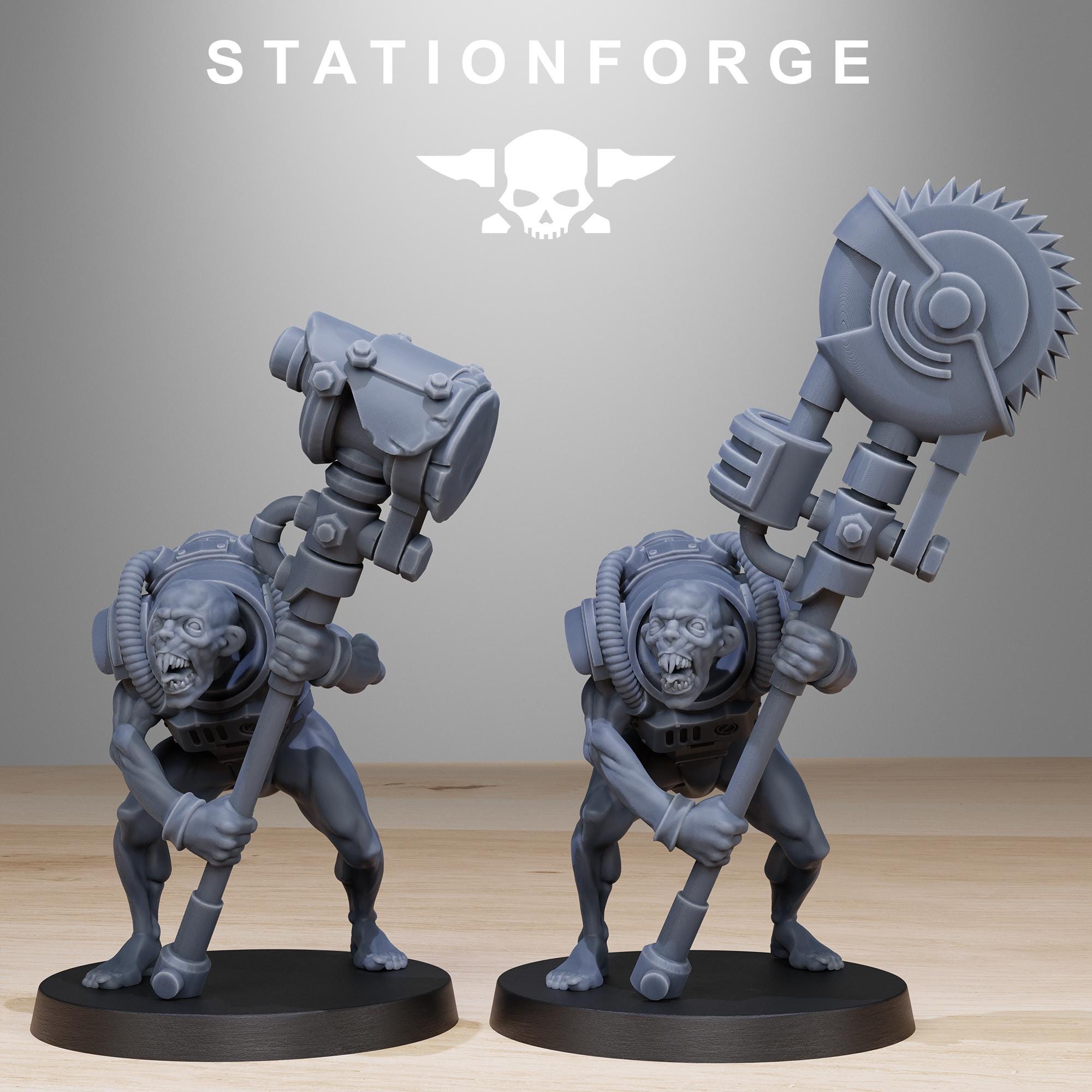 Corrupted Guard Wretched from StationForge/12 Tabletop, Wargame Miniatures +Gratis Bases