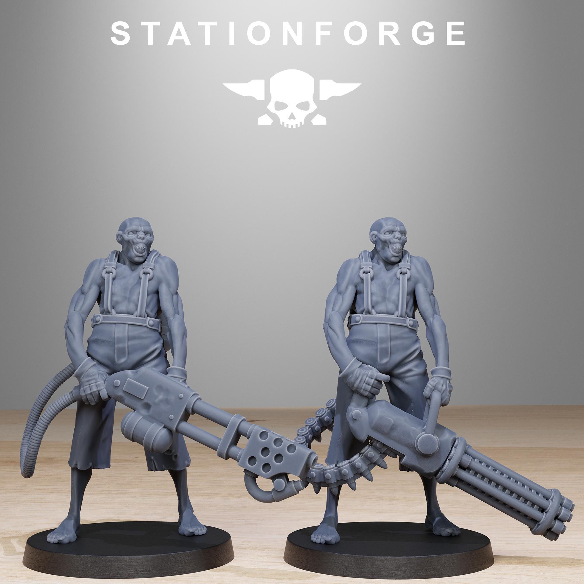 Corrupted Guard Wretched from StationForge/12 Tabletop, Wargame Miniatures +Gratis Bases