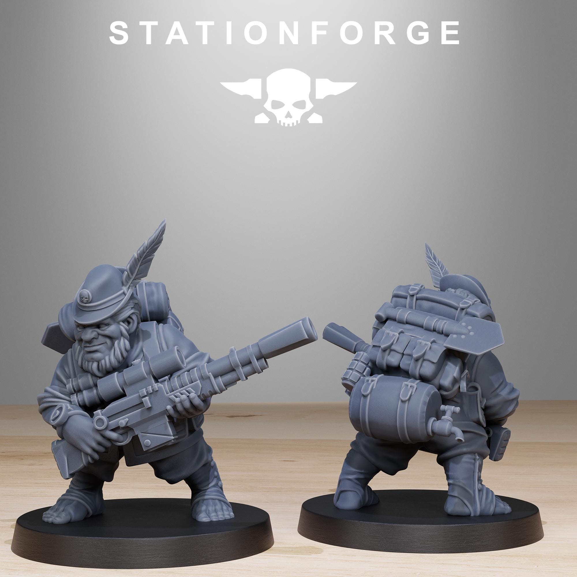 GrimGuard Skulldart Trappers from StationForge/14 Tabletop, Wargame Miniatures +Gratis Bases