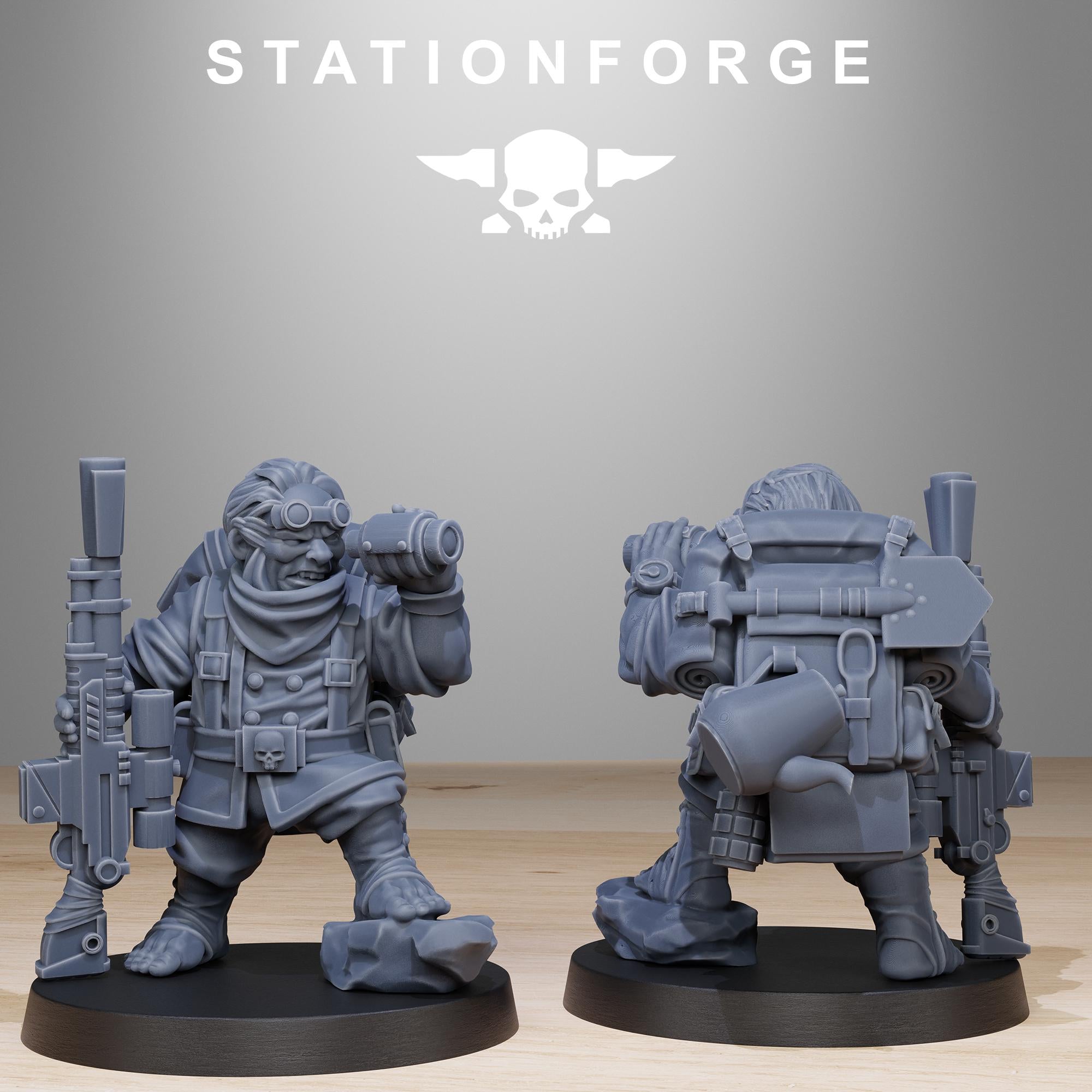 GrimGuard Skulldart Trappers from StationForge/14 Tabletop, Wargame Miniatures +Gratis Bases