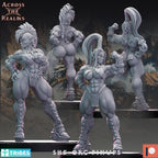 She-Orc Pinups from Across the Realms,5/6 Wargame Miniature+ Gratis Bases