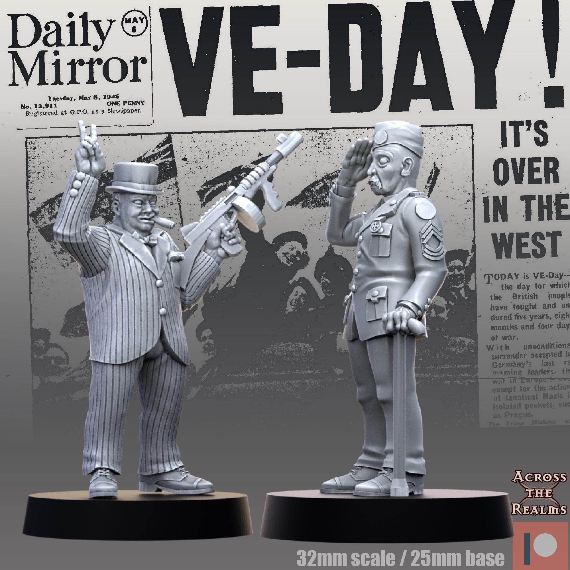 Victory in Europe day from Across the Realms, 2 Wargame Miniature+ Gratis Bases