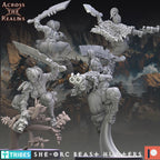 She Orc beast huntaz from Across the Realms,10 Wargame Miniature+ Gratis Bases
