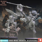 She Orc beast huntaz from Across the Realms,10 Wargame Miniature+ Gratis Bases