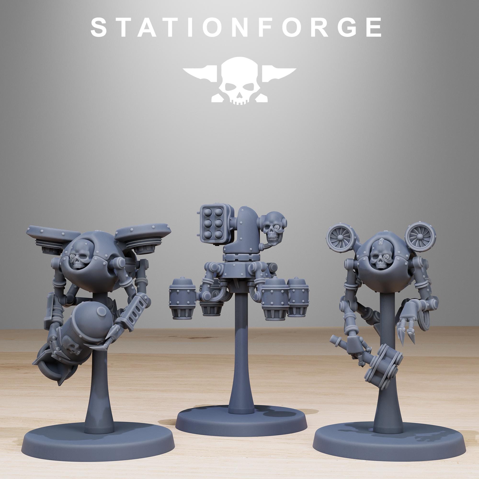 Scavenger Drones from StationForge/20 Miniatures +Gratis Bases