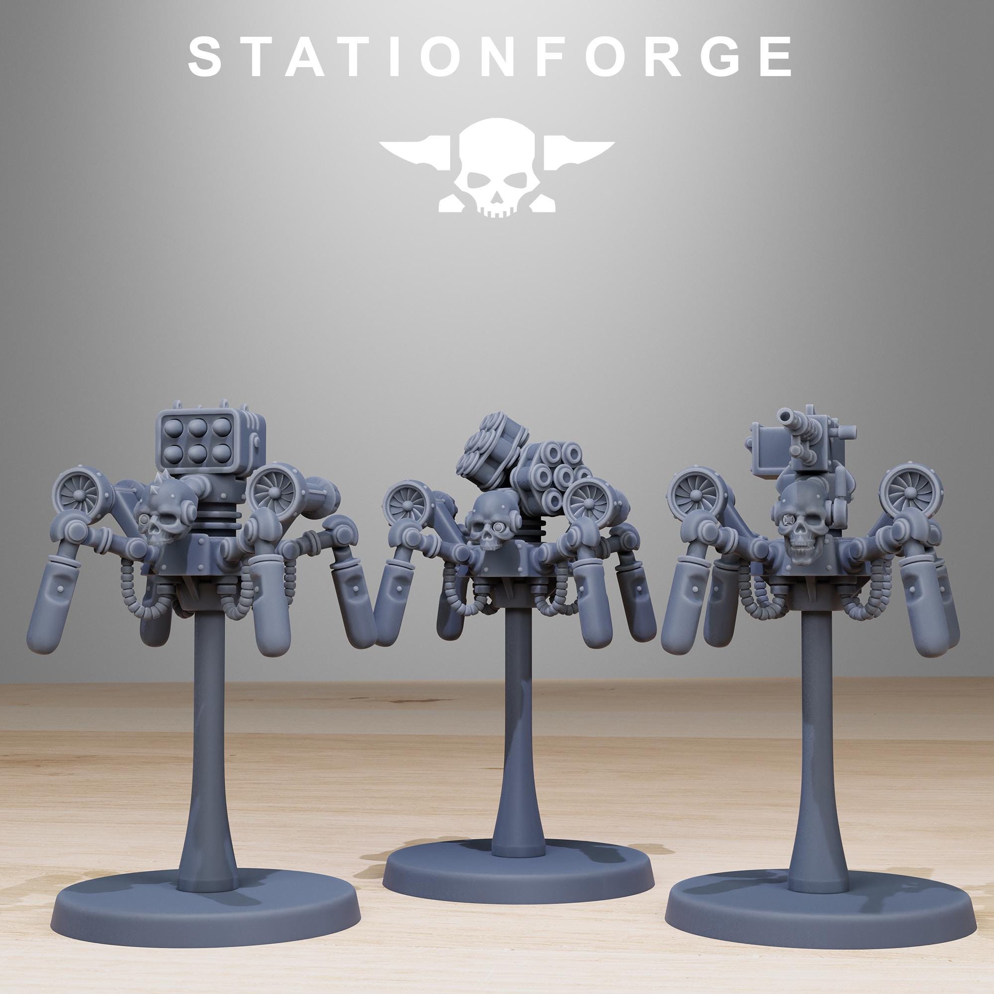 Scavenger Drones from StationForge/20 Miniatures +Gratis Bases