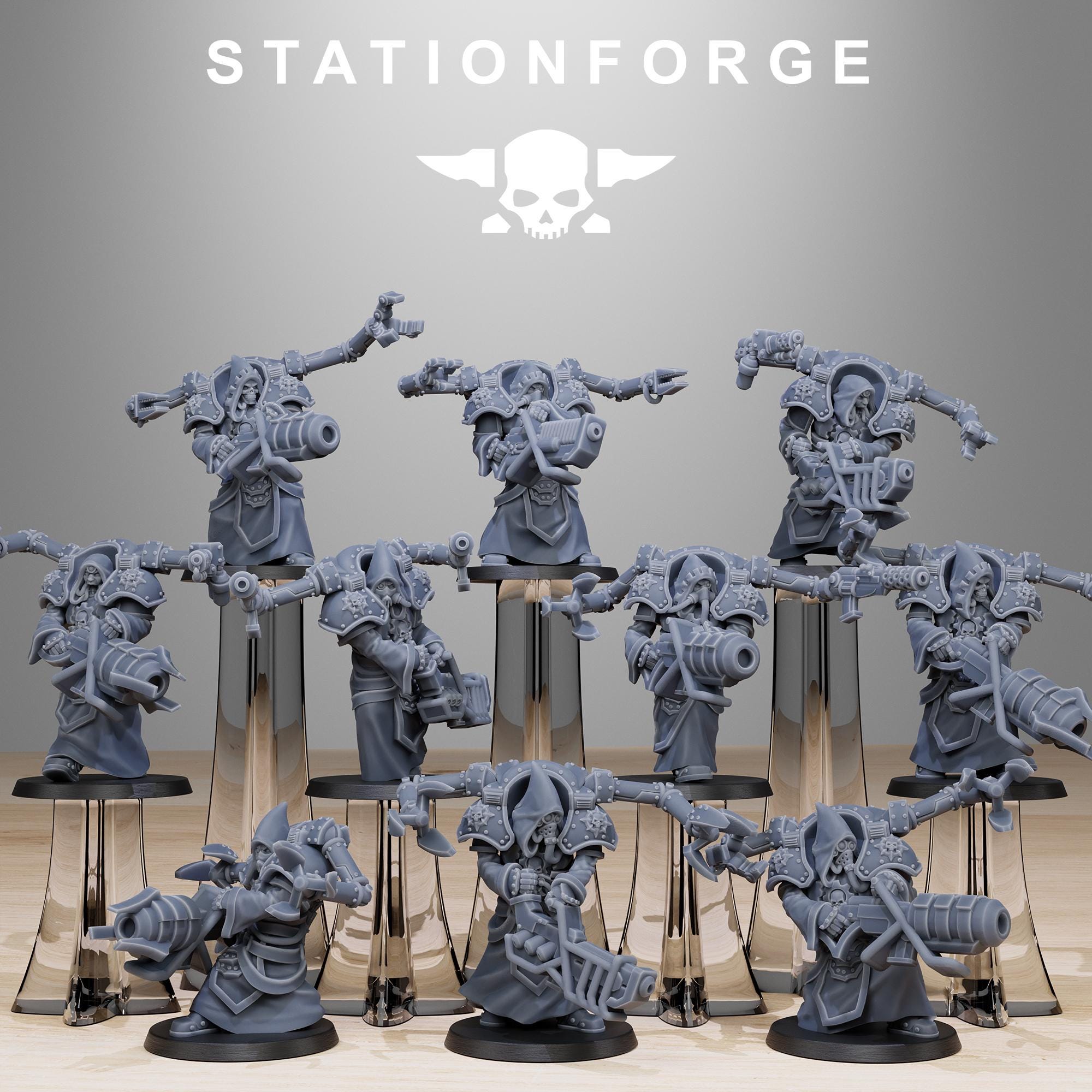 Scavenger Volatiles Infantry from StationForge/10 Tabletop, Wargame Miniatures +Gratis Bases