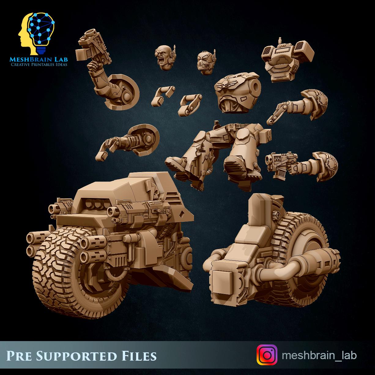 Imperial Marines attack bike from MeshBrainLab/Wargame Miniature+ Gratis Base