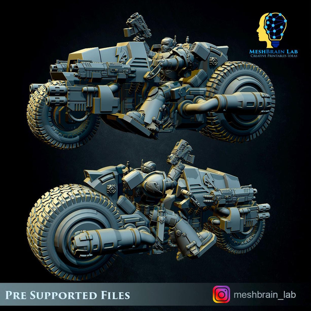 Imperial Marines attack bike from MeshBrainLab/Wargame Miniature+ Gratis Base