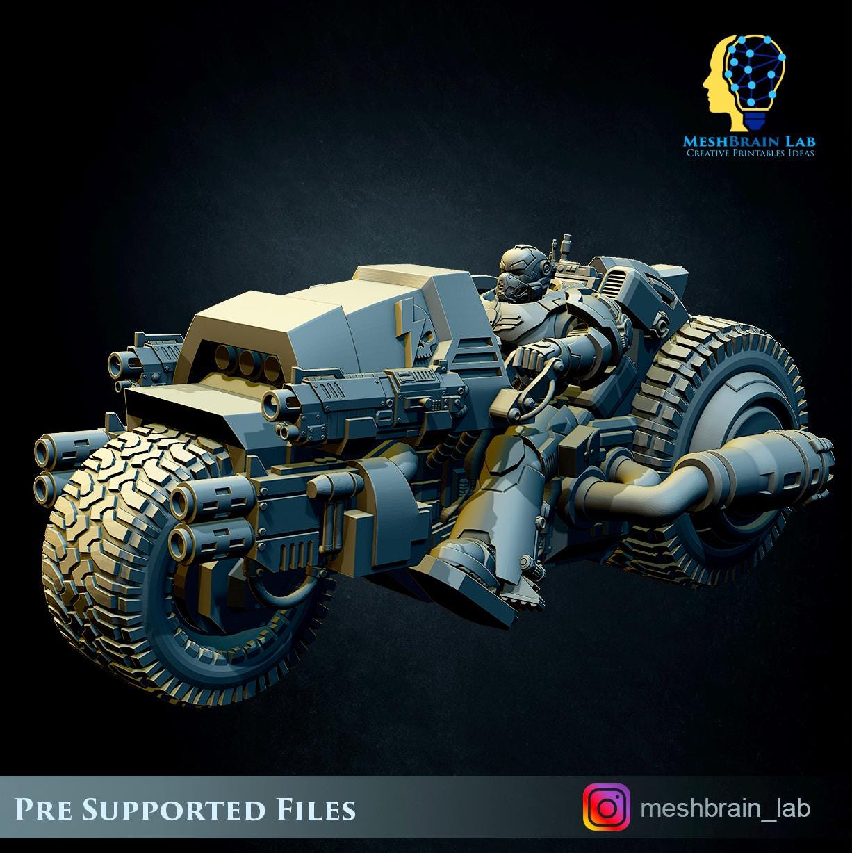 Imperial Marines attack bike from MeshBrainLab/Wargame Miniature+ Gratis Base