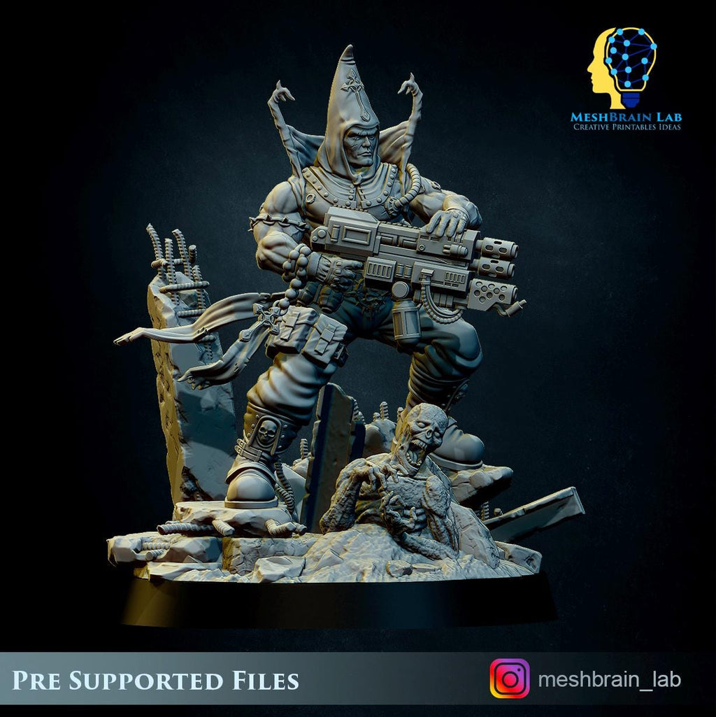 Imperial inquisitor Torquemada from MeshBrainLab/Wargame Miniature+ Gratis Base