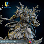 Doom Marine sorcerer on flying disc from MeshBrainLab/Wargame Miniature+ Gratis Base
