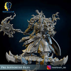 Doom Marine sorcerer on flying disc from MeshBrainLab/Wargame Miniature+ Gratis Base