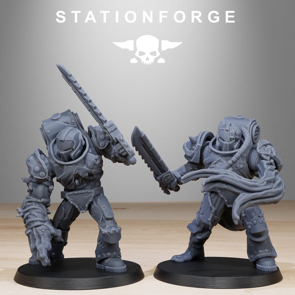 Corrupted Socratis Infantry from StationForge/10 Wargame Miniatures +Gratis Bases