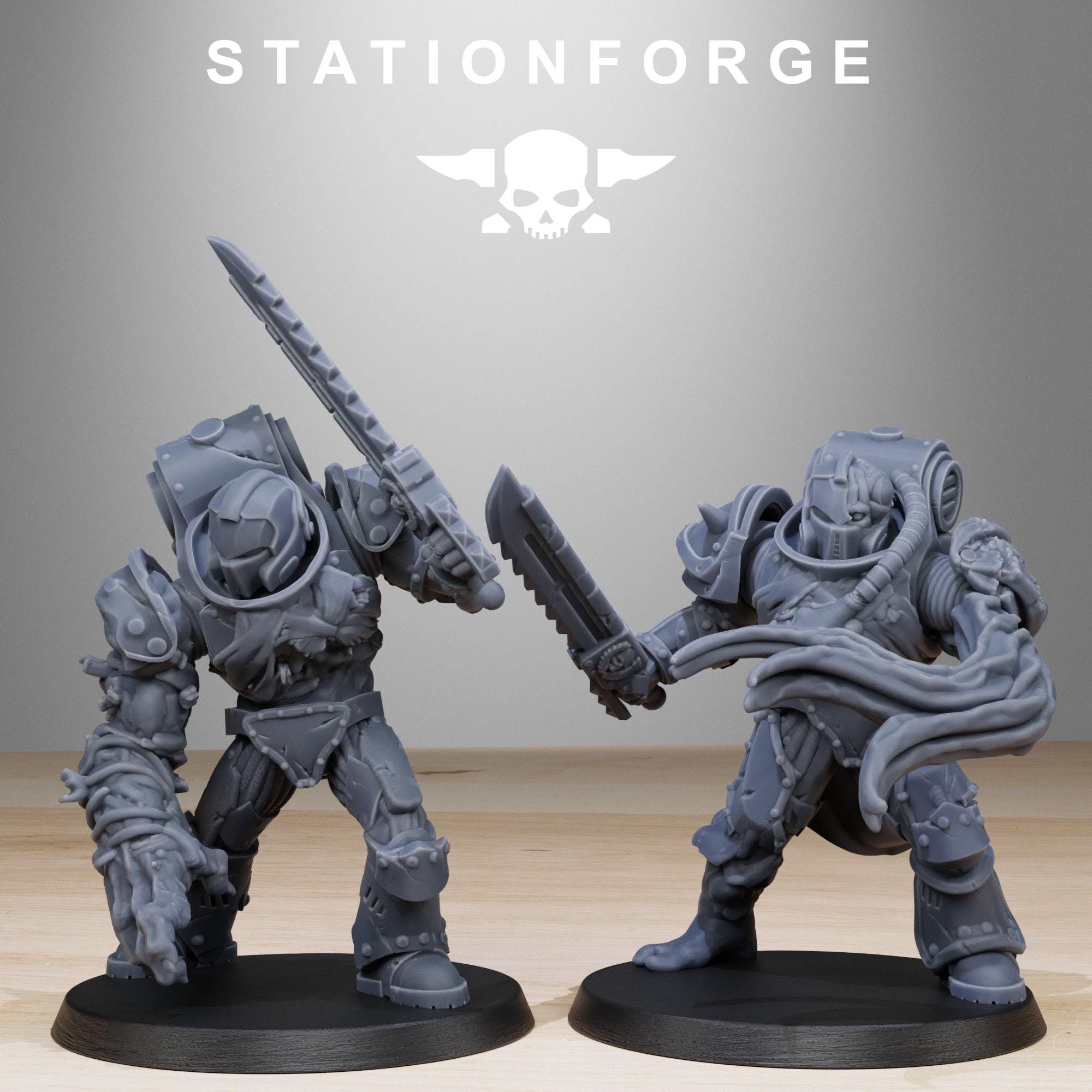 Corrupted Socratis Infantry from StationForge/10 Wargame Miniatures +Gratis Bases