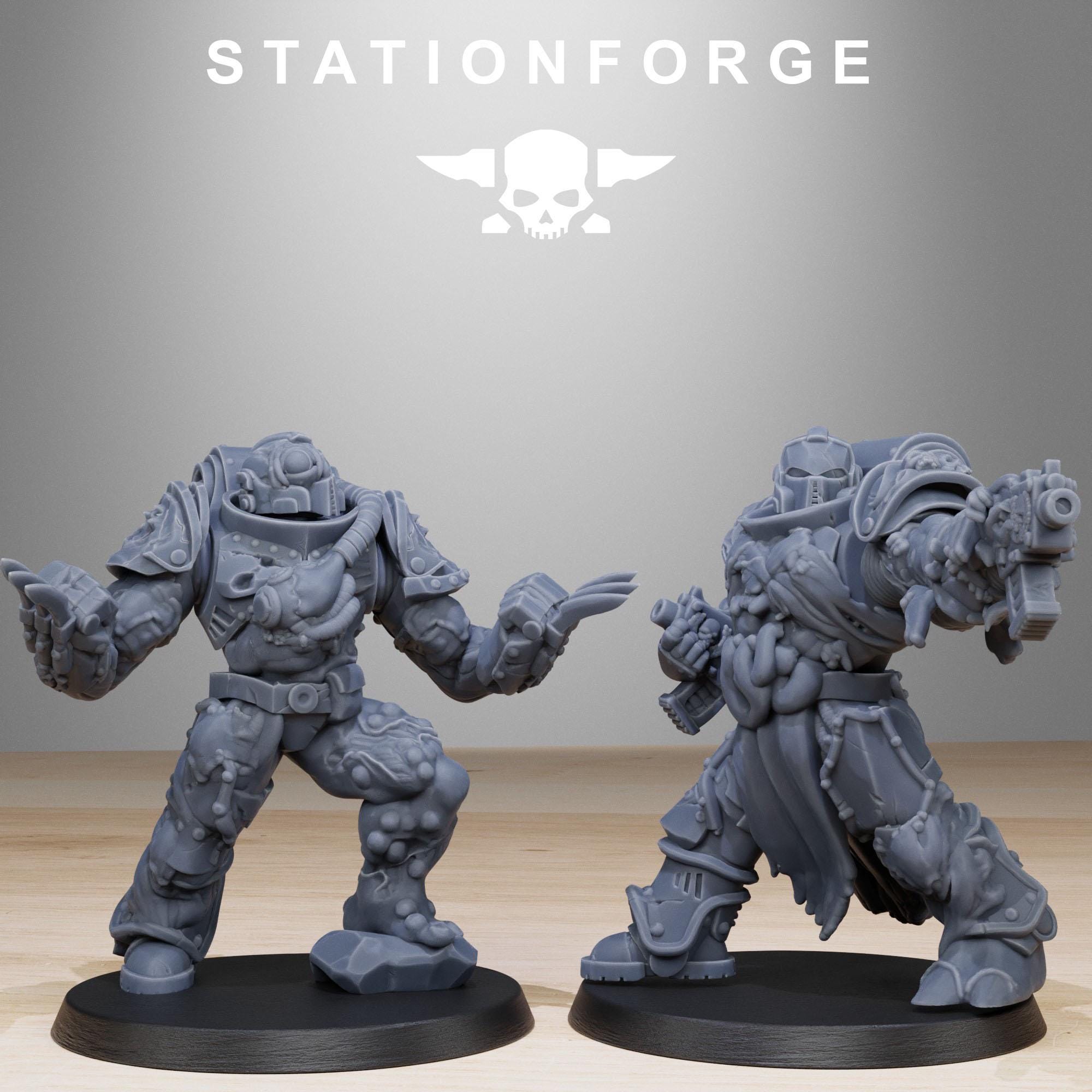Corrupted Socratis Infantry from StationForge/10 Wargame Miniatures +Gratis Bases