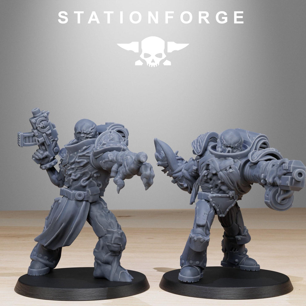 Corrupted Socratis Infantry from StationForge/10 Wargame Miniatures +Gratis Bases