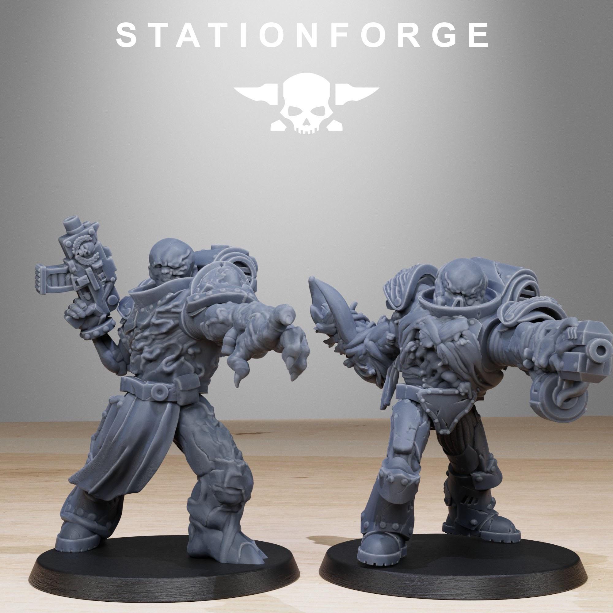 Corrupted Socratis Infantry from StationForge/10 Wargame Miniatures +Gratis Bases