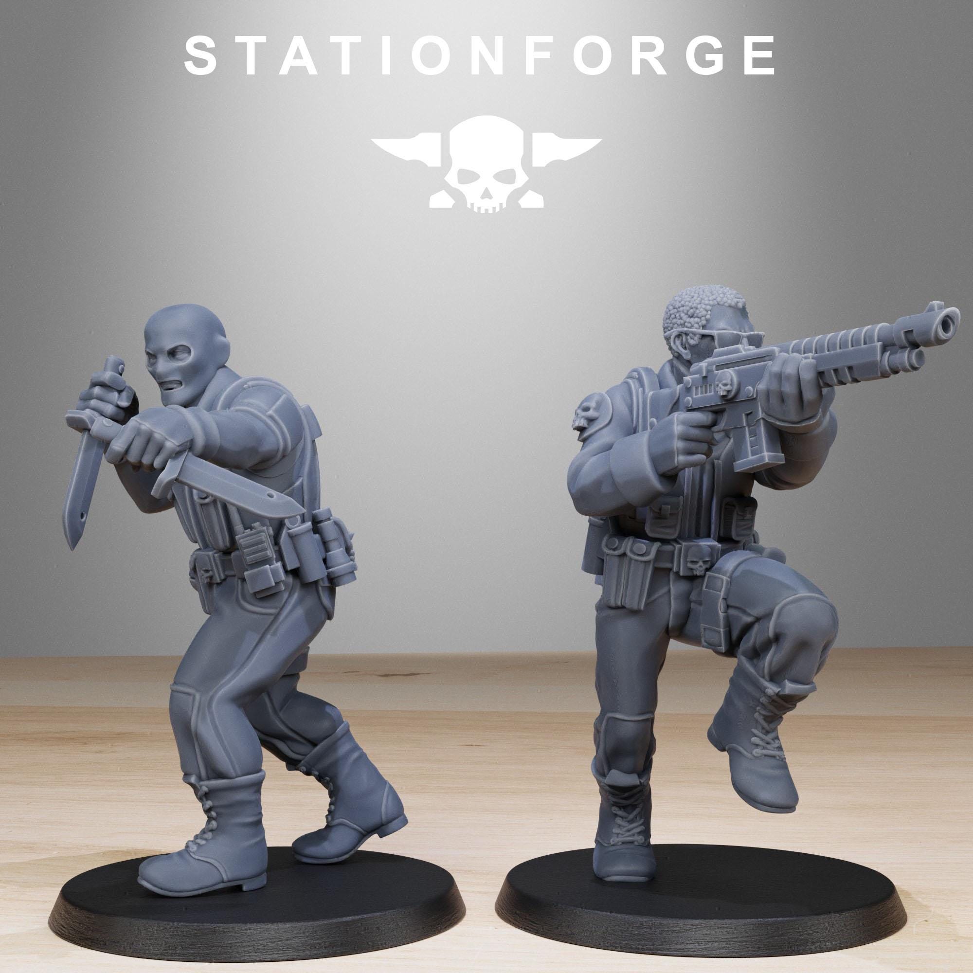 GrimGuard Counter Terrorists from StationForge/10 Miniatures +Gratis Bases