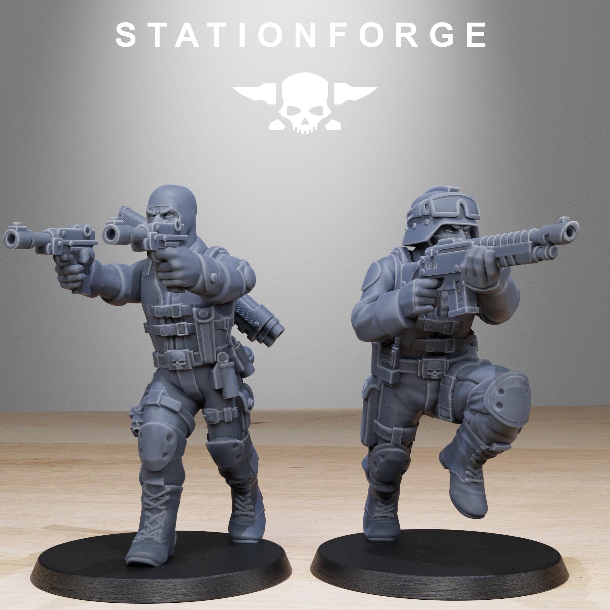 GrimGuard Counter Terrorists from StationForge/10 Miniatures +Gratis Bases