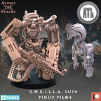 Gorilla pinup from Across the Realms, Wargame Miniature+ Gratis Base