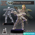 Pinup-Sergeant from Across the Realms, Wargame Miniature+ Gratis Base