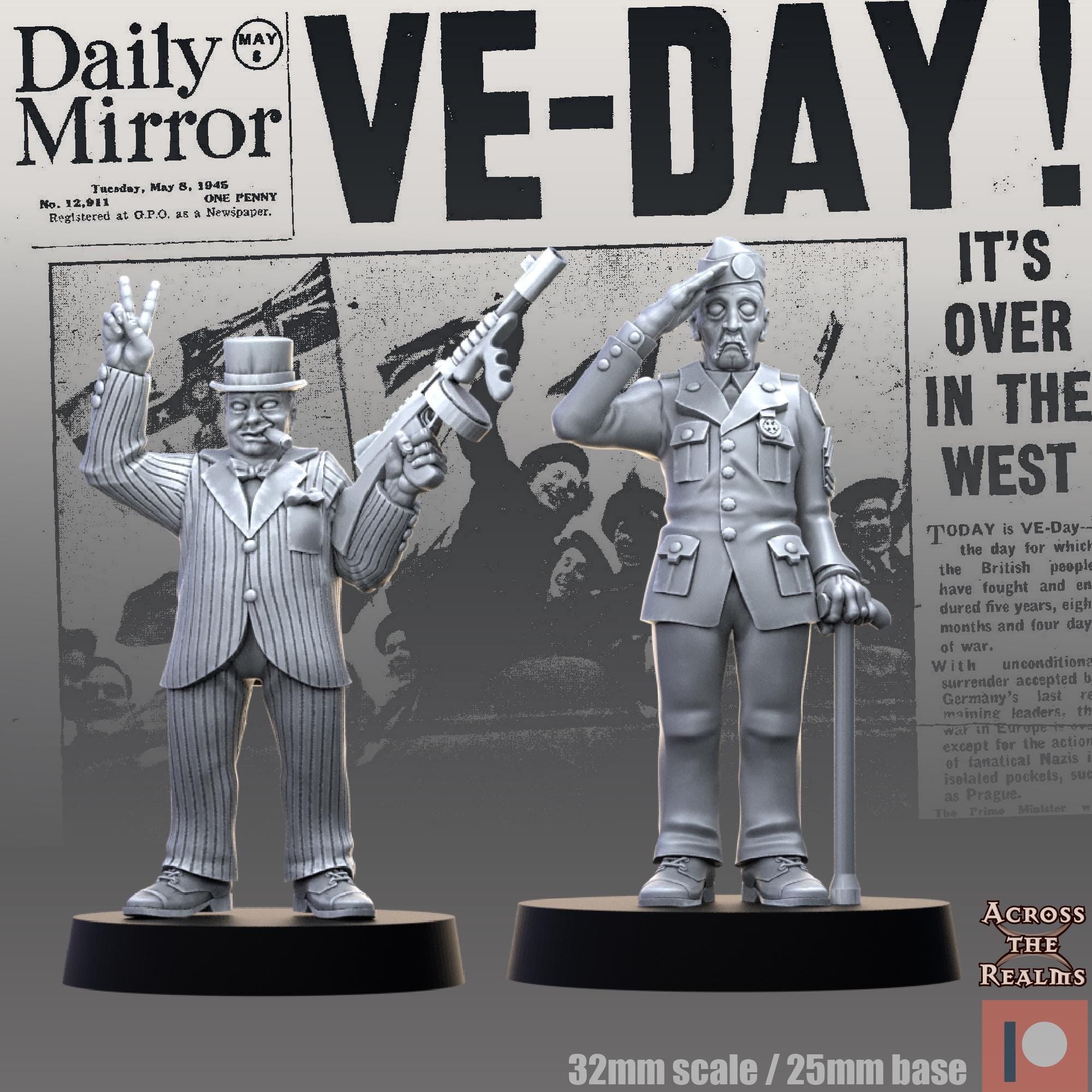 Victory in Europe day from Across the Realms, 2 Wargame Miniature+ Gratis Bases