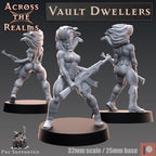 Vault Dwellers from Across the Realms, 2 Wargame Miniatures+ Gratis Bases