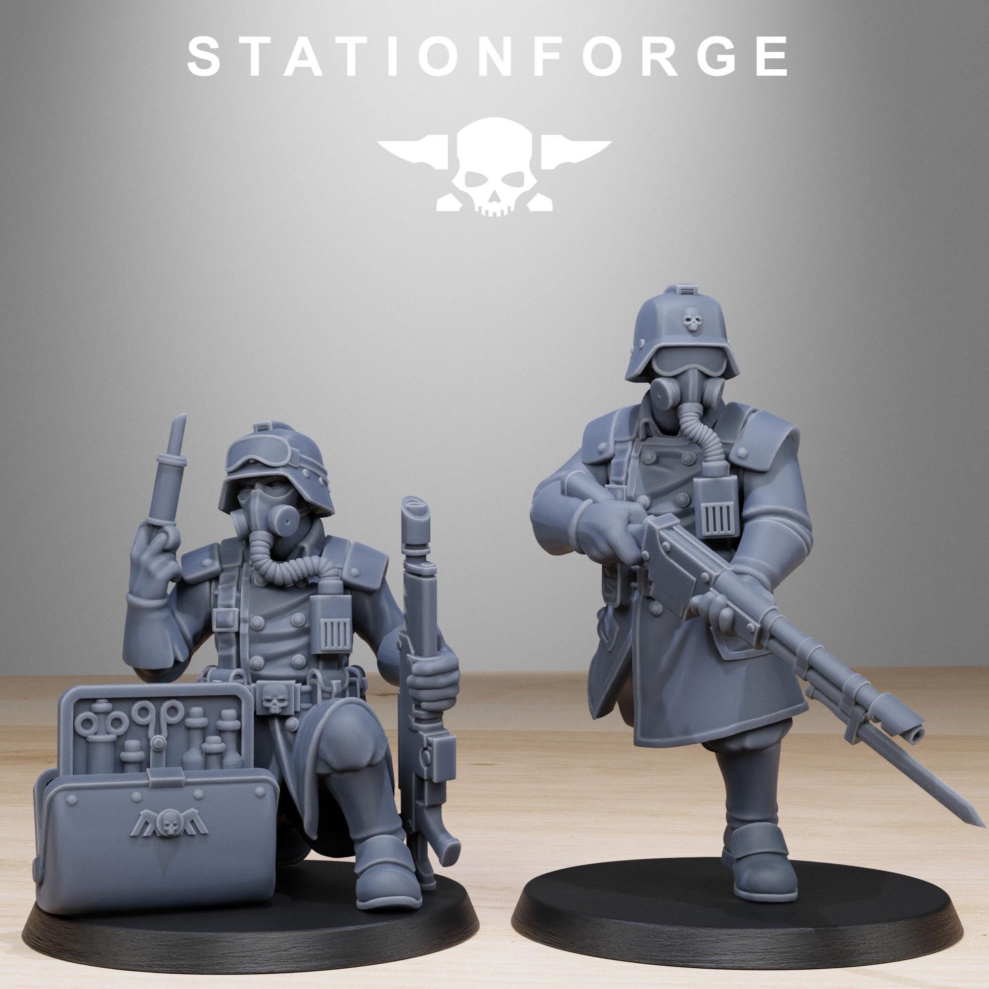 GrimGuard Militants from StationForge/10 Miniatures +Gratis Bases
